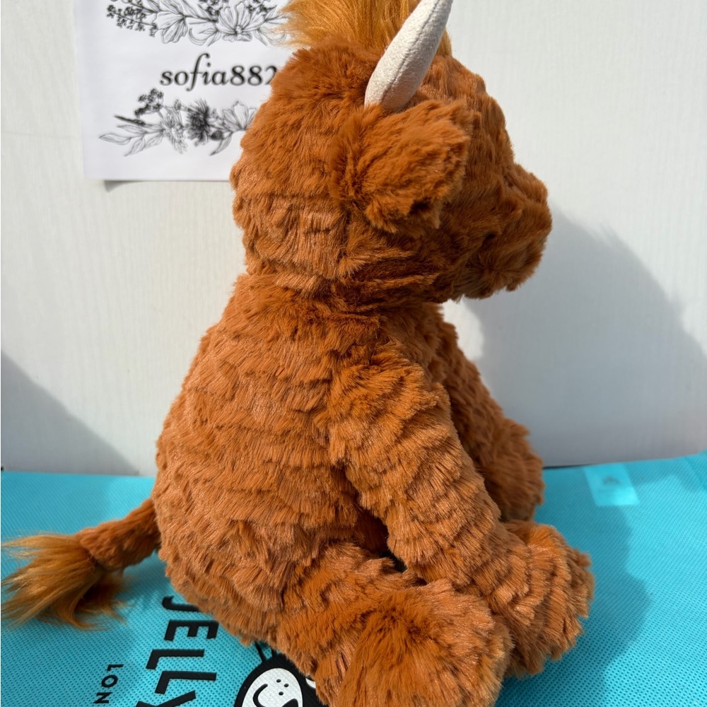 Jellycat FUDDLEWUDDLE HIGHLAND COW - Medium 8" Plush - Brand New with Tags - Picture 2 of 9